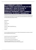 ATI COMMUNITY HEALTH PROCTORED 2025&sol;2026 EXAM &sol;ATI RN COMMUNITY HEALTH EXAM 70 QUESTIONS WITH DETAILED VERIFIED ANSWERS &lpar;100&percnt; CORRECT ANSWERS&rpar; &sol;ALREADY GRADED A&plus;