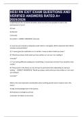 HESI RN EXIT EXAM QUESTIONS AND VERIFIED ANSWERS RATED A&plus; 2025&sol;2026
