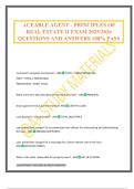 ACEABLE AGENT - PRINCIPLES OF REAL ESTATE II EXAM 2025&sol;2026 QUESTIONS AND ANSWERS 100&percnt; PASS