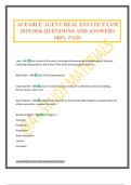 ACEABLE AGENT REAL ESTATE EXAM 2025&sol;2026 QUESTIONS AND ANSWERS 100&percnt; PASS