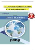 Global Business &ndash; 5th Edition by Mike W&period; Peng &vert; Complete Test Bank Chapters 1&ndash;17 &vert; Verified Questions & Answers