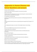 Epigenetics in Human Diseases and  Cancer Questions and answers 