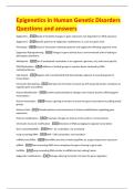 Epigenetics in Human Genetic Disorders  Questions and answers 