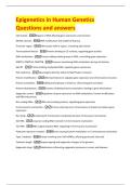 Epigenetics in Human Genetics  Questions and answers 