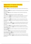 Epigenetics in Human Genetics  Questions and answers 