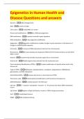 Epigenetics in Human Health and  Disease Questions and answers 
