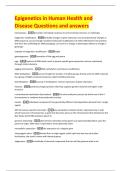 Epigenetics in Human Health and  Disease Questions and answers 