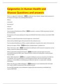 Epigenetics in Human Health and  Disease Questions and answers 