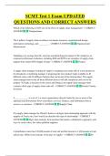 SCMT Test 1 Exam UPDATED  QUESTIONS AND CORRECT ANSWERS