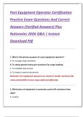 Port Equipment Operator Certification  Practice Exam Questions And Correct  Answers &lpar;Verified Answers&rpar; Plus  Rationales 2026 Q&A &vert; Instant  Download Pdf 