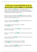 SCMT Test 1 Exam UPDATED ACTUAL  QUESTIONS AND CORRECT ANSWERS
