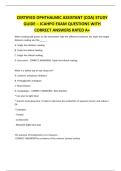 Certified Ophthalmic Assistant &lpar;COA&rpar; Study Guide &ndash; JCAHPO EXAM QUESTIONS WITH CORRECT