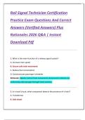 Rail Signal Technician Certification  Practice Exam Questions And Correct  Answers &lpar;Verified Answers&rpar; Plus  Rationales 2026 Q&A &vert; Instant  Download Pdf