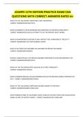 JCAHPO 11TH EDITION PRACTICE EXAM COA QUESTIONS WITH CORRECT ANSWERS RATED