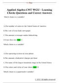 Applied Algebra C957 WGU - Learning  Checks Questions and Correct Answers