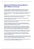 Advanced Pathophysiology Midterm 6501 Walden University  Questions and answers latest update