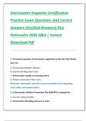 Stormwater Inspector Certification  Practice Exam Questions And Correct  Answers &lpar;Verified Answers&rpar; Plus  Rationales 2026 Q&A &vert; Instant  Download Pdf