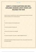 AAMC FL 4 EXAM QUESTIONS AND WELL EXPLAINED ANSWERS LATEST UPDATE JUST RELEASED THIS YEAR