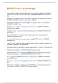 BMW Product Knowledge  Questions and Answers Best rated A&plus; Guaranteed Success Latest Update