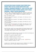 Accounting Crash Course Exam &lpar;Wall Street Prep&rpar; &ndash; Complete Practice Questions with Correct Answers & Solutions &vert; WSP 2025 Edition