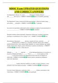 MDOC Exam UPDATED QUESTIONS  AND CORRECT ANSWERS