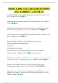 MDOC Exam 1 UPDATED QUESTIONS  AND CORRECT ANSWERS