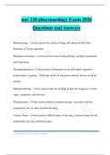 nur 120 pharmacology Exam 2026 Questions and Answers