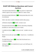 BAEP 450 Midterm Questions and Correct  Answers