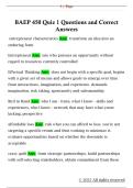 BAEP 450 Quiz 1 Questions and Correct  Answers 