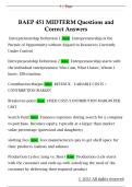 BAEP 451 MIDTERM Questions and  Correct Answers