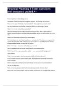 Financial Planning 2 Exam questions well answered graded A&plus;