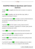 BAEP423 Midterm Questions and Correct  Answers 