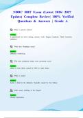 NBRC RRT Exam &lpar;Latest 2026&sol; 2027 Update&rpar; Complete Review&vert; 100&percnt; Verified Questions & Answers &vert; Grade A