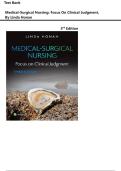 Test Bank for Medical-Surgical Nursing&colon; Focus on Clinical Judgment&comma; 3rd Edition by Linda Honan&vert; All Chapters 1-55 Covered&comma; NEWEST