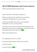 BCS CISMP Questions and Correct Answers 