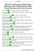 BIO 2331 Lab Practical 4 Study Guide  Questions with Verified Solutions 100&percnt;  Correct Questions and Correct Answers