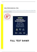 Solution Manual for Financial Management for Public Health&comma; and Not-for-Profit Organizations 8th Edition by Finkler&comma; Calabrese & Smith Verified Chapters 1 - 15&comma; Complete test guide graded A&plus;&period; Latest verified edition&period;