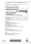 Pearson Edexcel as level Music and Technology &vert; question paper &vert; 2025&vert; 8MT0&sol;03