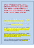 TNCC 9TH EDITION TNP ACTUAL  EXAM 2026 WITH 130 QUESTIONS  AND WELL-VERIFIED CORRECT  ANSWERS &vert; ALREADY GRADED A&plus; &vert;  TNCC LATEST EXAM 2025-2026  