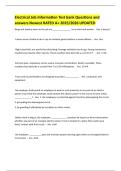 Electrical Job Information Test bank Questions and answers Newest RATED A&plus; 2025&sol;2026 UPDATED
