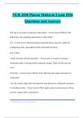 NUR 2030 Pharm Midterm Exam 2026 Questions and Answers