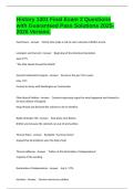 History 1301 Final Exam 2 Questions with Guaranteed Pass Solutions 2025-2026 Version&period;