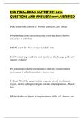 ISSA FINAL EXAM NUTRITION 2026 QUESTIONS AND ANSWERS 100&percnt; VERIFIED