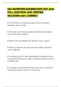 ISSA NUTRITION EXAMINATION TEST 2026 FULL QUESTIONS AND VERIFIED SOLUTIONS 100&percnt; CORRECT