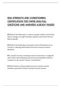 ISSA STRENGTH AND CONDITIONING CERTIFICATION TEST PAPER 2026 FULL QUESTIONS AND ANSWERS ALREADY PASSED