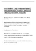 ISSA STRENGTH AND CONDITIONING FINAL EXAM SCRIPT 2026 COMPLETE QUESTIONS AND SOLUTIONS 100&percnt; ACCURATE