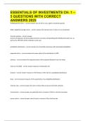 ESSENTIALS OF INVESTMENTS CH&period; 1 &ndash; 5 QUESTIONS WITH CORRECT ANSWERS 2025&period;