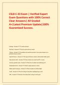   CSLB C-33 Exam &vert; Verified Expert Exam Questions with 100&percnt; Correct Clear Answers&vert; All Graded A&plus;&vert;Latest Premium Update&vert;100&percnt; Guaranteed Success&period;