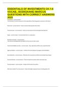 ESSENTIALS OF INVESTMENTS CH&period;1-6 VOCAB- BODIE-KANE- MARCUS QUESTIONS WITH CORRECT ANSWERS 2025