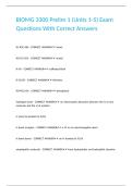BIOMG 3300 Prelim 1 &lpar;Units 1-5&rpar; Exam Questions With Correct Answers 
